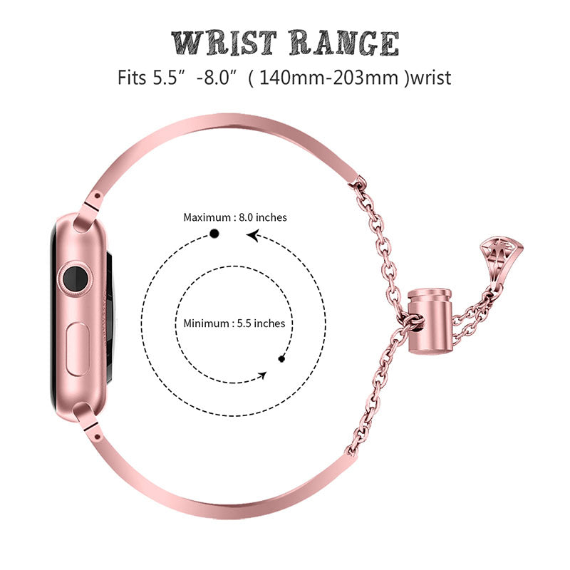 Crown Rhinestone Decor Hollow Watchband 304 Stainless Steel Watch Strap Adjustable Wristband for Apple Watch Ultra 2 49mm Series 9 45mm SE (2023) 44mm Ultra 49mm Series 8 45mm 7 45mm SE 44mm SE (2022) 44mm Series 6 5 4 44mm Series 1 2 3 42mm