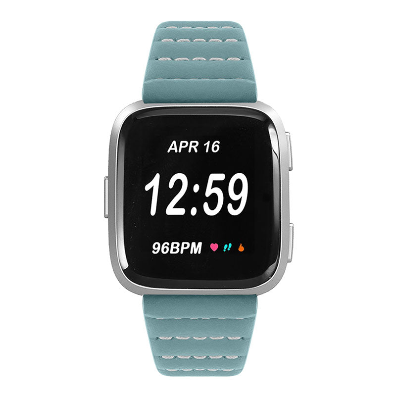 Wave Texture Top Layer Cowhide Genuine Leather Replacement Smart Watch Strap with Buckle for Fitbit Versa 2 Fitbit Versa Fitbit Versa Lite Fitbit Versa SE