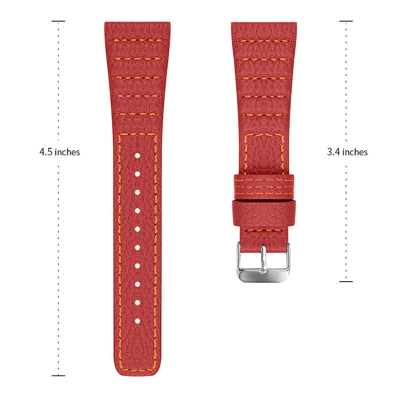 Wave Texture Top Layer Cowhide Genuine Leather Replacement Smart Watch Strap with Buckle for Fitbit Versa 2 Fitbit Versa Fitbit Versa Lite Fitbit Versa SE