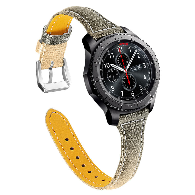 Glitter Sequins Gradient Color Cowhide Leather Watch Band Wristband Strap for Samsung Galaxy Watch6 40mm 44mm Watch6 Classic 43mm 47mm Watch 5 40mm 44mm 5 Pro 45mm Watch4 40mm 44mm