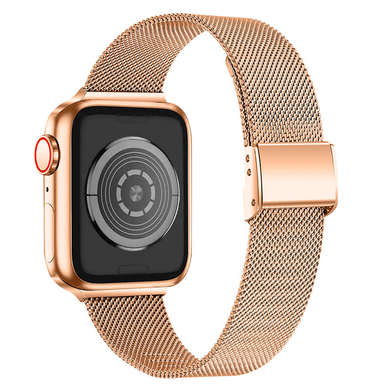 Milanese Stainless Steel Watchband Smart Watch Strap for Apple Watch Series 9 8 7 41mm 6 5 4 SE (2023) SE(2022) SE 40mm 3 2 1 38mm