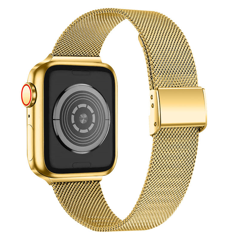 Milanese Stainless Steel Watchband Smart Watch Strap for Apple Watch Series 9 8 7 41mm 6 5 4 SE (2023) SE(2022) SE 40mm 3 2 1 38mm