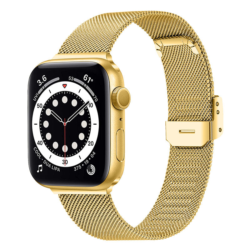 Milanese Stainless Steel Watchband Smart Watch Strap for Apple Watch Series 9 8 7 41mm 6 5 4 SE (2023) SE(2022) SE 40mm 3 2 1 38mm