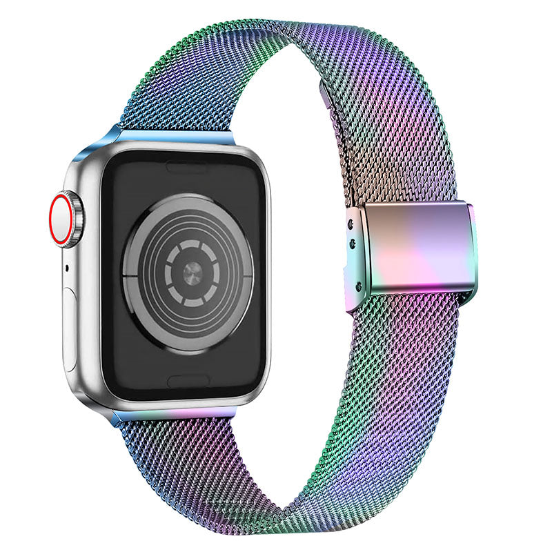 Milanese Stainless Steel Watchband Smart Watch Strap for Apple Watch Series 9 8 7 41mm 6 5 4 SE (2023) SE(2022) SE 40mm 3 2 1 38mm