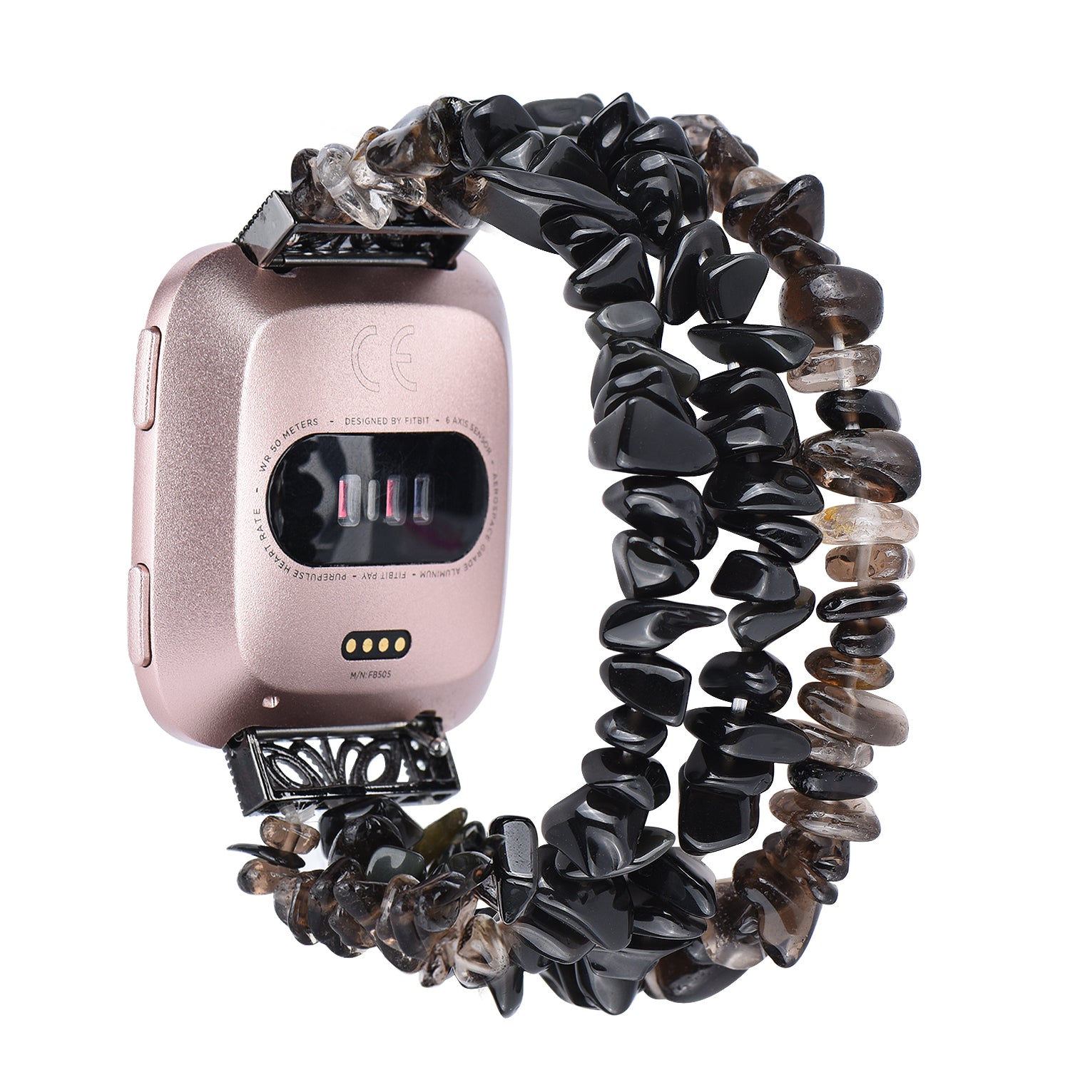 Four Rows Natural Stones Watch Band Strap Wrist Bracelet for Fitbit Versa Fitbit Versa 2