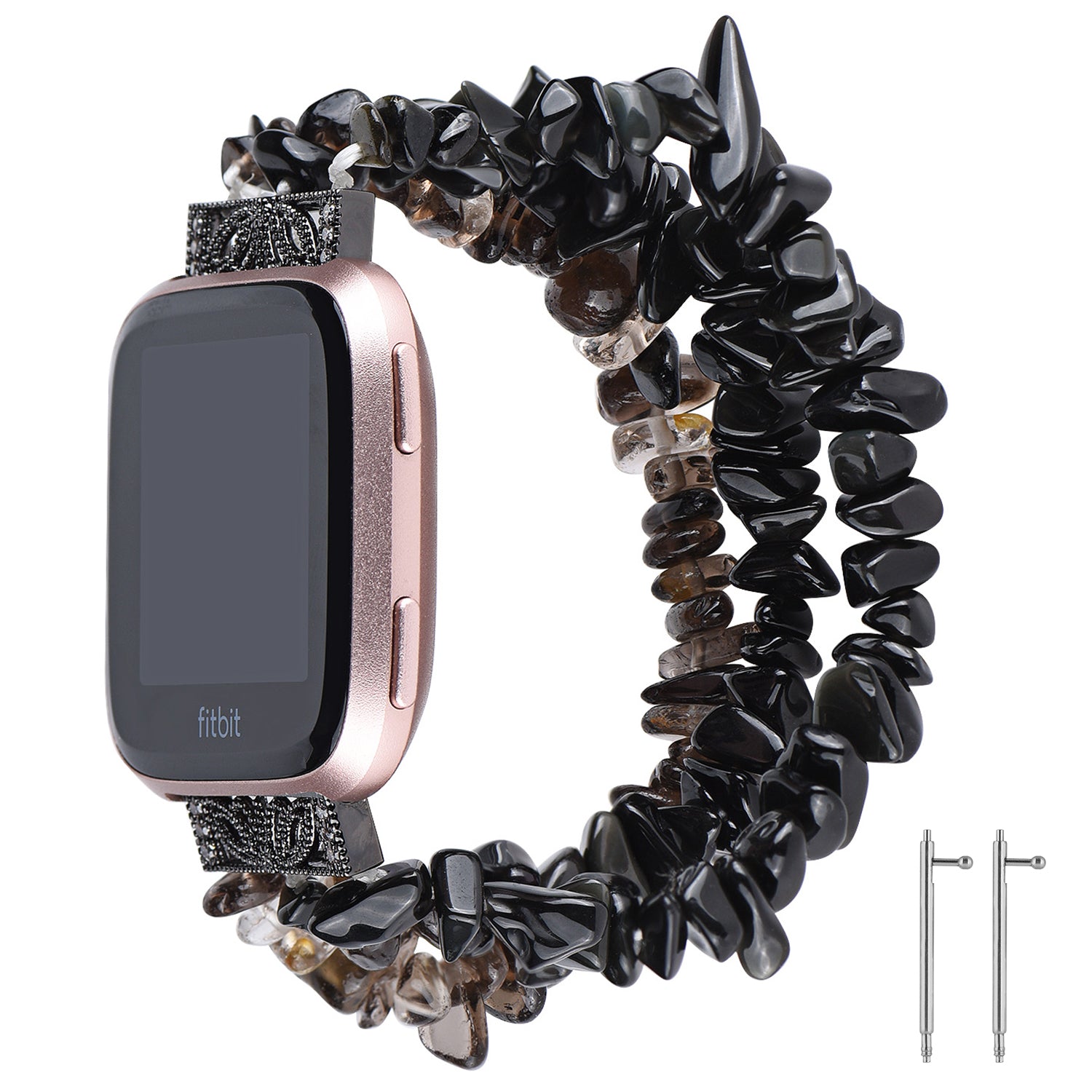 Four Rows Natural Stones Watch Band Strap Wrist Bracelet for Fitbit Versa Fitbit Versa 2