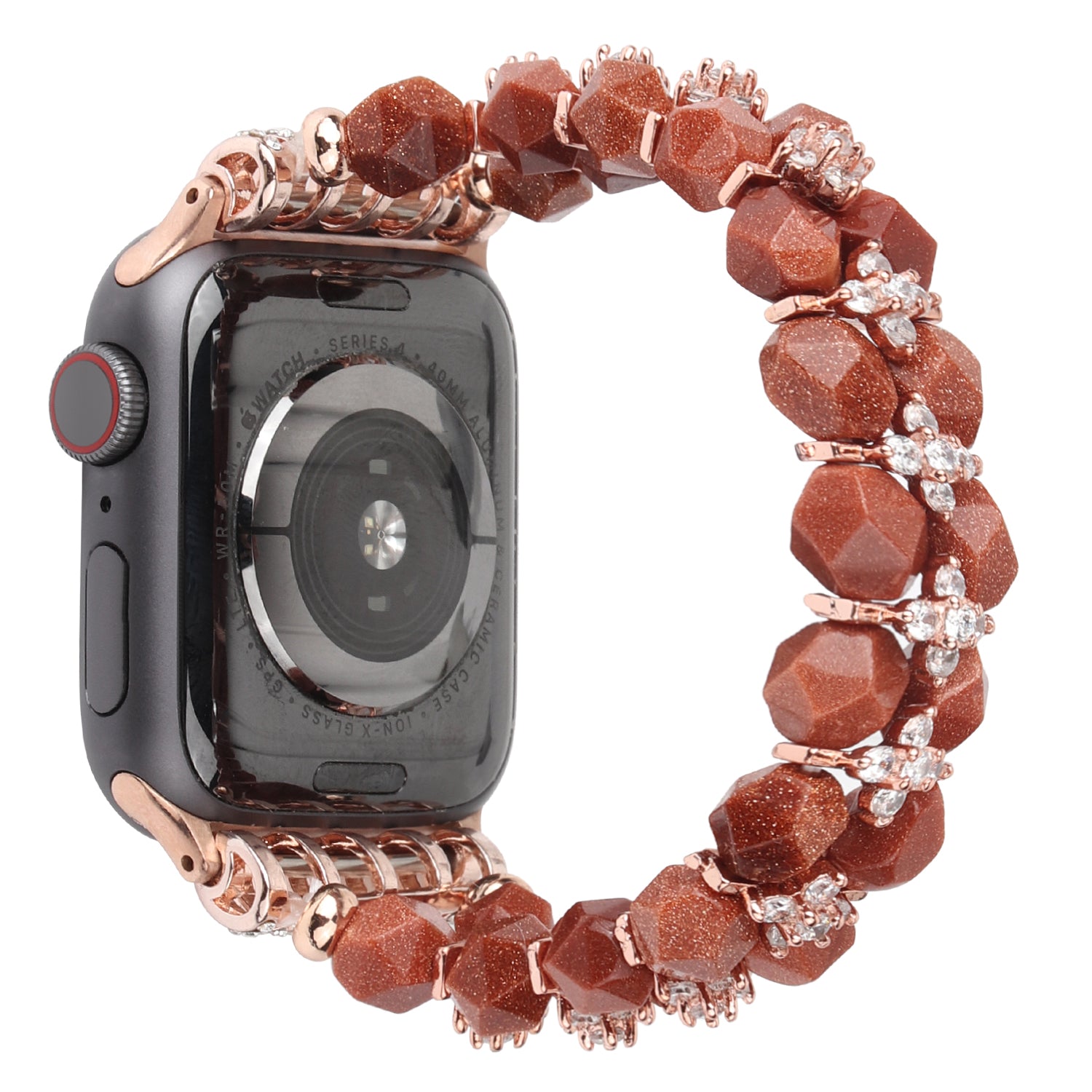 Faux Pearl Rhinestone Decor Wrist Strap Smart Watch Band Bracelet for Apple Watch Series 9 8 7 41mm 6 5 4 SE (2023) SE(2022) SE 40mm 3 2 1 38mm