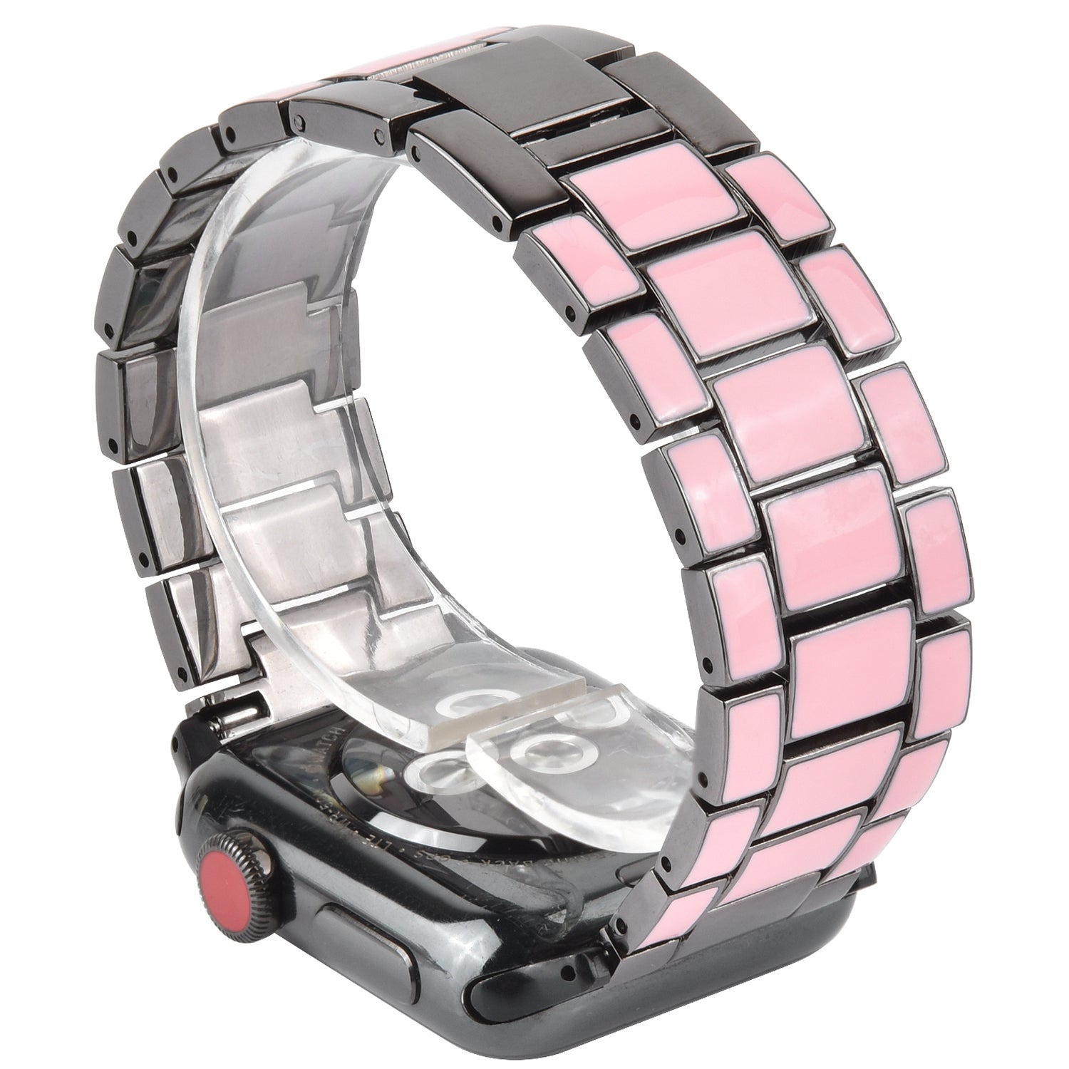 3 Beads Metal Epoxy Watch Strap Wristband Replacement for Apple Watch Ultra 2 49mm Series 9 45mm SE (2023) 44mm Ultra 49mm Series 8 45mm 7 45mm Series 6 5 4 SE 44mm SE (2022) 44mm Series 3 2 1 42mm