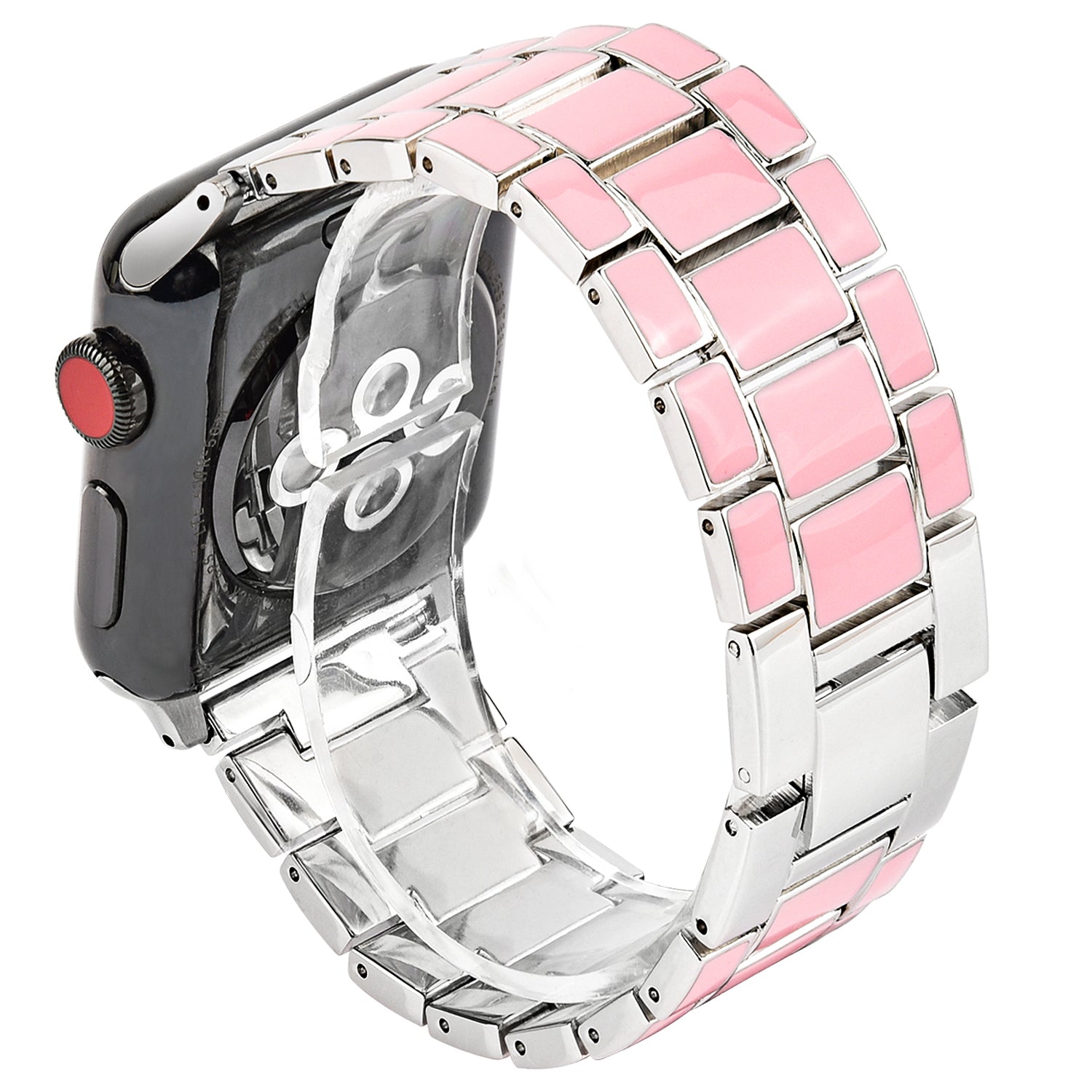 3 Beads Metal Epoxy Watch Strap Wristband Replacement for Apple Watch Ultra 2 49mm Series 9 45mm SE (2023) 44mm Ultra 49mm Series 8 45mm 7 45mm Series 6 5 4 SE 44mm SE (2022) 44mm Series 3 2 1 42mm