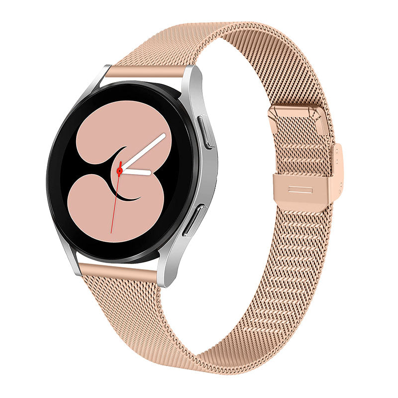 20mm Fine Mesh Stainless Steel T-Shaped Milanese Watch Band Wrist Strap for Samsung Galaxy Watch4 Classic 42mm 46mm Galaxy Watch Active Galaxy Watch Active2 40mm 44mm