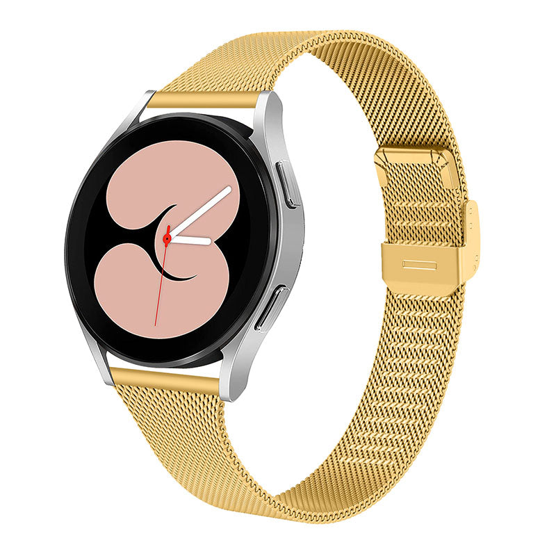 20mm Fine Mesh Stainless Steel T-Shaped Milanese Watch Band Wrist Strap for Samsung Galaxy Watch4 Classic 42mm 46mm Galaxy Watch Active Galaxy Watch Active2 40mm 44mm