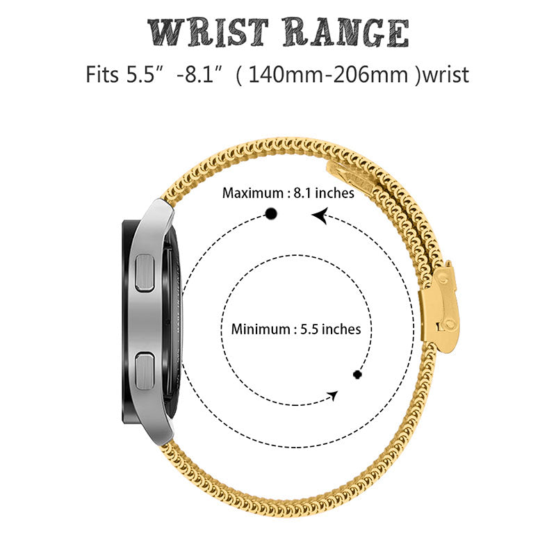 20mm Fine Mesh Stainless Steel T-Shaped Milanese Watch Band Wrist Strap for Samsung Galaxy Watch4 Classic 42mm 46mm Galaxy Watch Active Galaxy Watch Active2 40mm 44mm