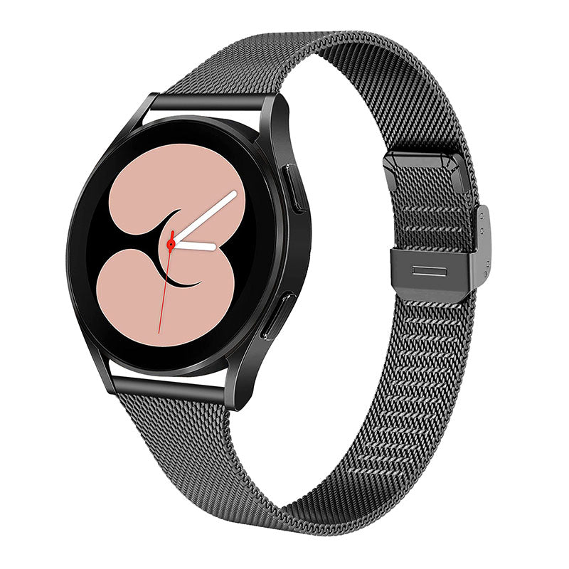 20mm Fine Mesh Stainless Steel T-Shaped Milanese Watch Band Wrist Strap for Samsung Galaxy Watch4 Classic 42mm 46mm Galaxy Watch Active Galaxy Watch Active2 40mm 44mm