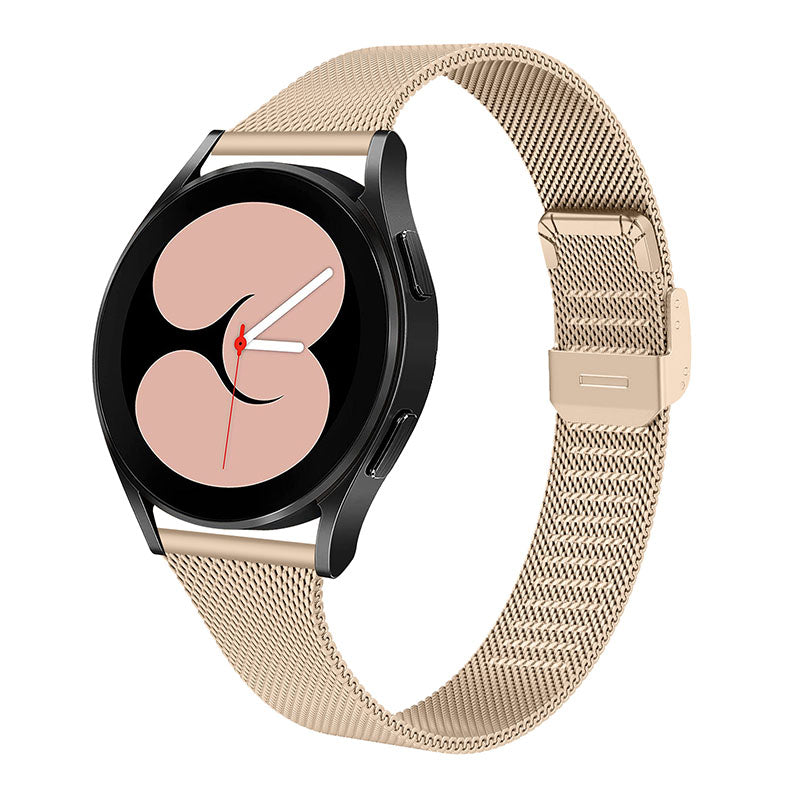 20mm Fine Mesh Stainless Steel T-Shaped Milanese Watch Band Wrist Strap for Samsung Galaxy Watch4 Classic 42mm 46mm Galaxy Watch Active Galaxy Watch Active2 40mm 44mm