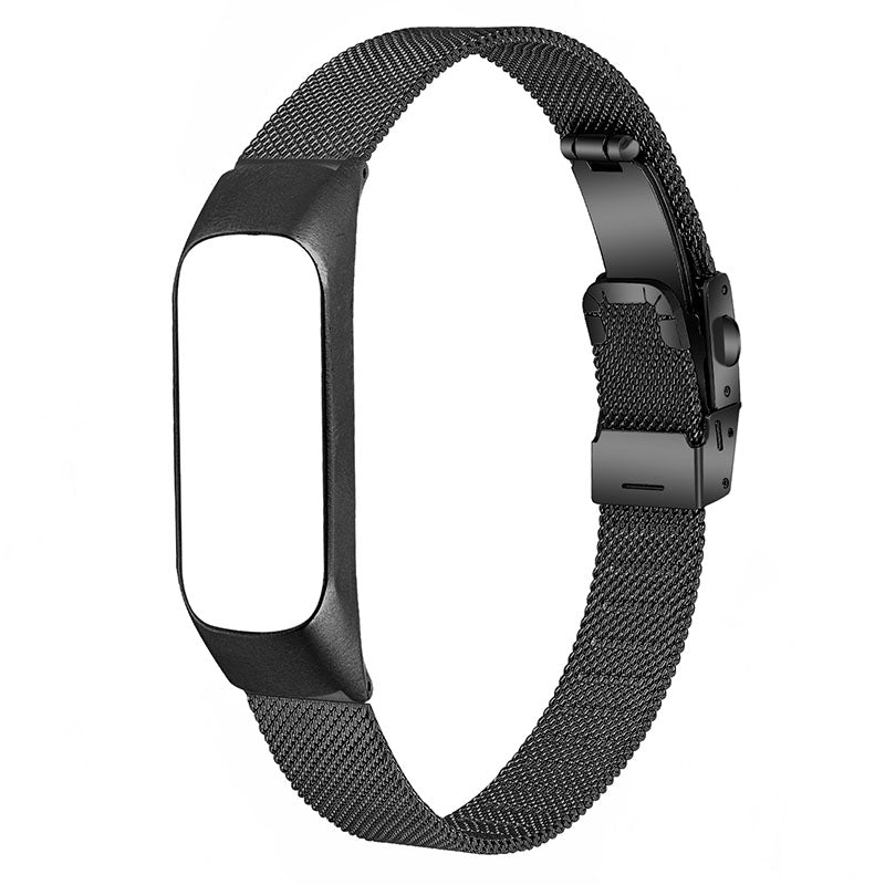 Folding Buckle Milanese Watch Strap Stainless Steel Wrist Band Replacement for Xiaomi Mi Band 3 4