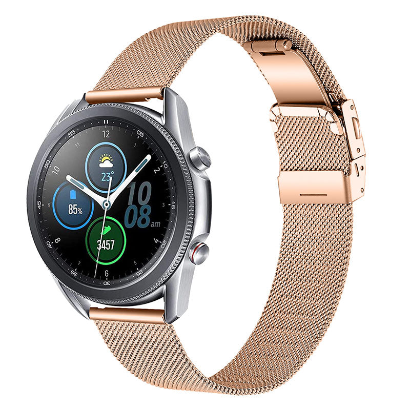 For Samsung Galaxy Watch3 41mm Stainless Steel Milanese Watch Strap with Tortoise Back Buckle