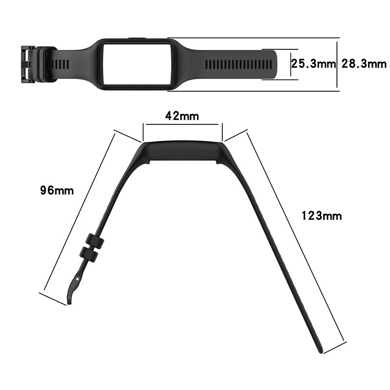 Replacement One-piece Smart Watch Strap Case Silicone Wrist Band for Honor Band 6 Huawei Band 6 Huawei Band 6 pro