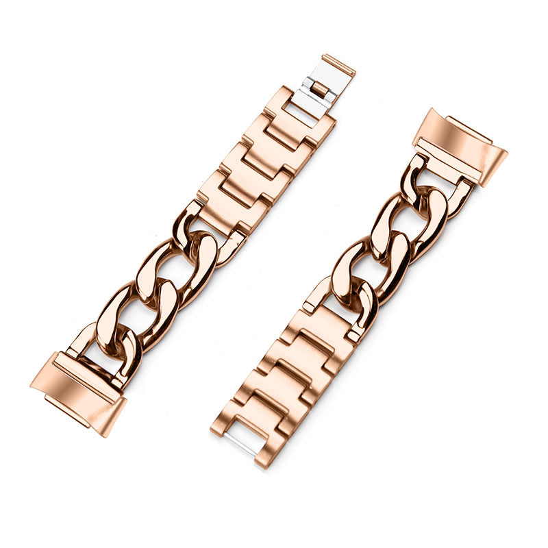 Replacement Watch Band Single Row Chain Watch Strap for Fitbit Charge 6 5