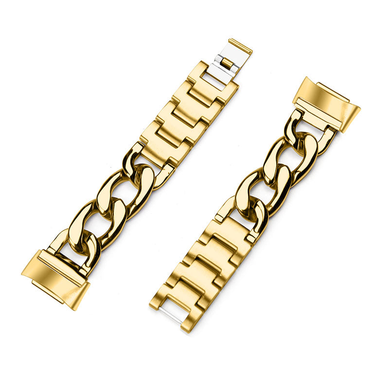 Replacement Watch Band Single Row Chain Watch Strap for Fitbit Charge 6 5
