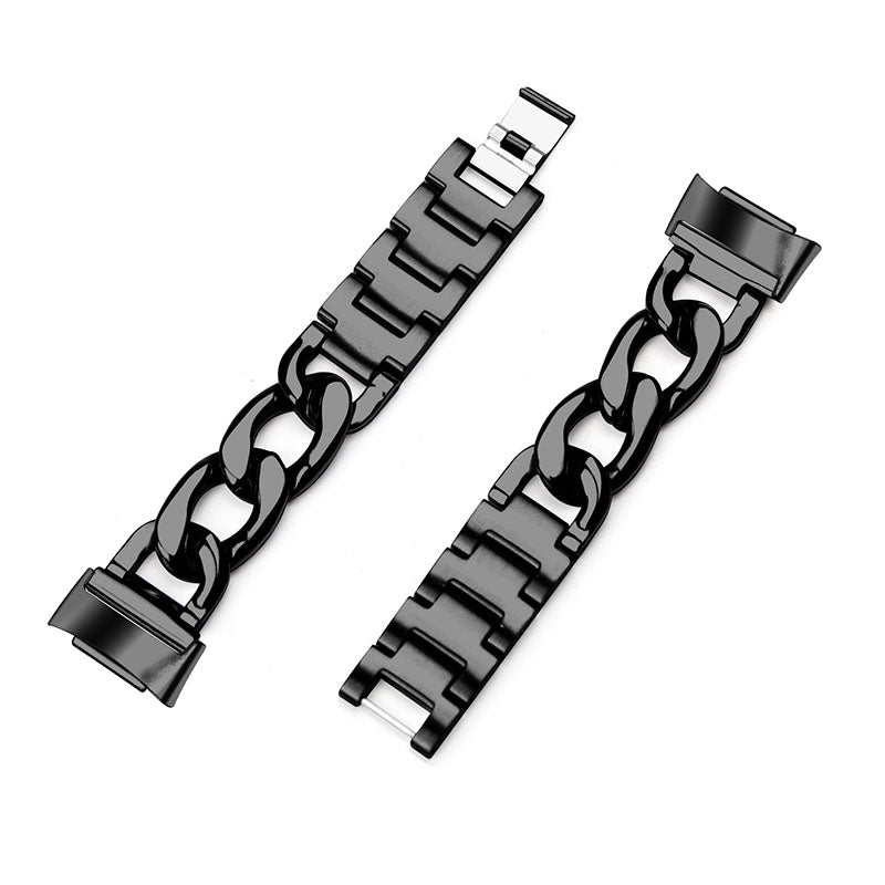 Replacement Watch Band Single Row Chain Watch Strap for Fitbit Charge 6 5