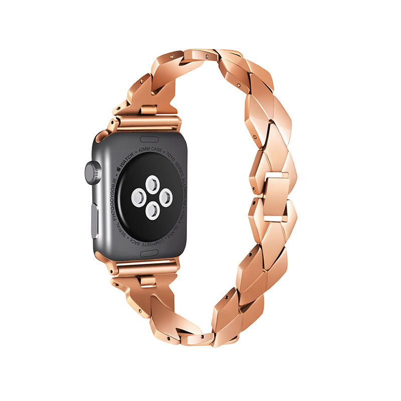 Premium Stainless Steel Rhombus Watch Band Wrist Strap for Apple Watch Series 9 8 7 41mm 6 5 4 SE (2023) SE(2022) SE 40mm 3 2 1 38mm