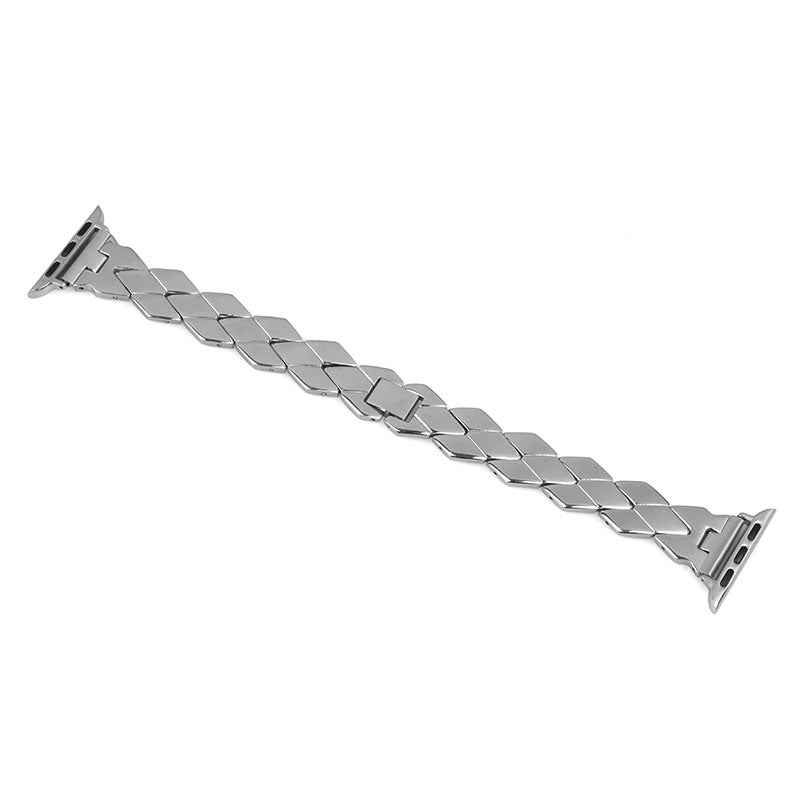 Premium Stainless Steel Rhombus Watch Band Wrist Strap for Apple Watch Series 9 8 7 41mm 6 5 4 SE (2023) SE(2022) SE 40mm 3 2 1 38mm