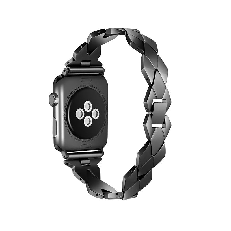Premium Stainless Steel Rhombus Watch Band Wrist Strap for Apple Watch Series 9 8 7 41mm 6 5 4 SE (2023) SE(2022) SE 40mm 3 2 1 38mm