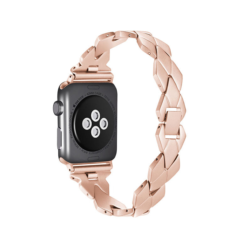 Premium Stainless Steel Rhombus Watch Band Wrist Strap for Apple Watch Series 9 8 7 41mm 6 5 4 SE (2023) SE(2022) SE 40mm 3 2 1 38mm