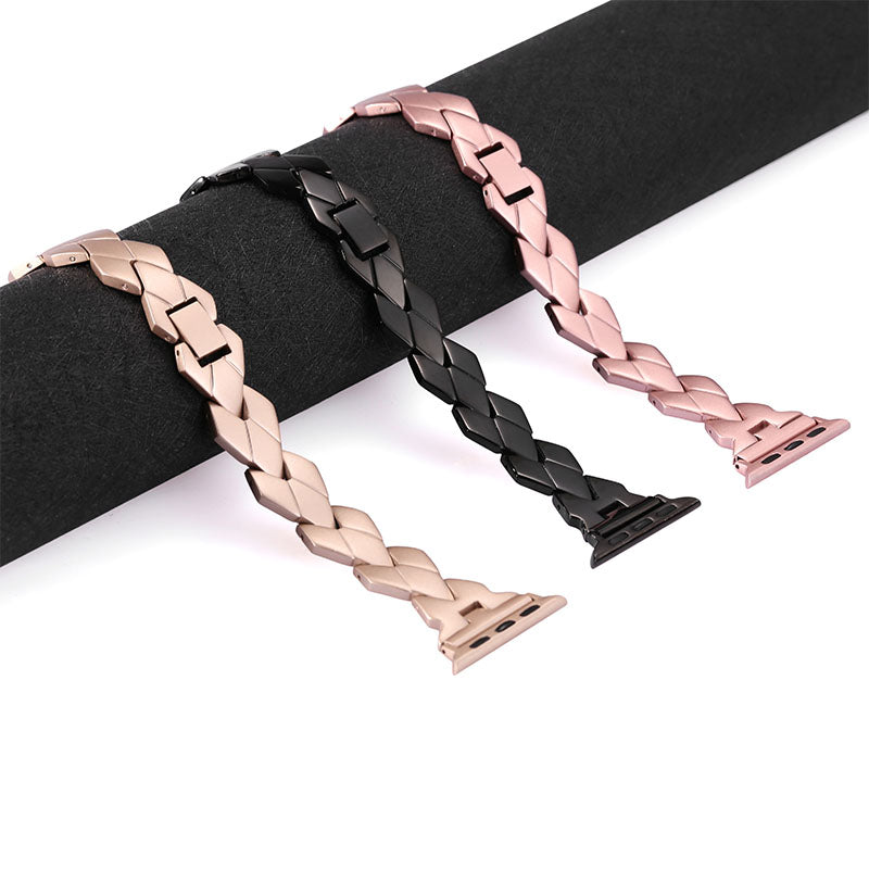Premium Stainless Steel Rhombus Watch Band Wrist Strap for Apple Watch Series 9 8 7 41mm 6 5 4 SE (2023) SE(2022) SE 40mm 3 2 1 38mm