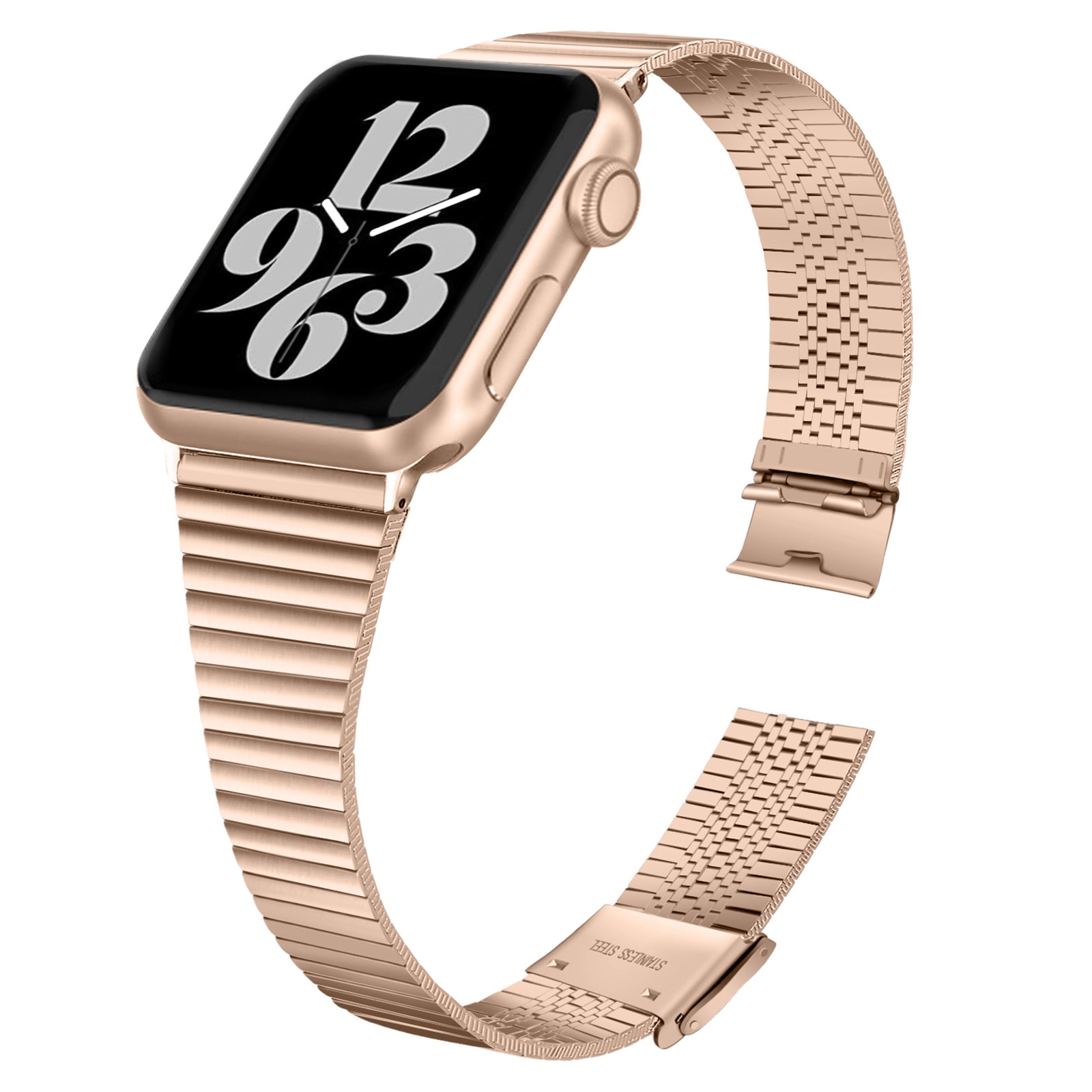 Double Buckle Design Adjustable Metal Watch Band Wrist Strap for Apple Watch Ultra 2 49mm Series 9 45mm SE (2023) 44mm Ultra 49mm Series 8 45mm 7 45mm 6 5 4 SE 44mm SE (2022) 44mm 3 2 1 42mm