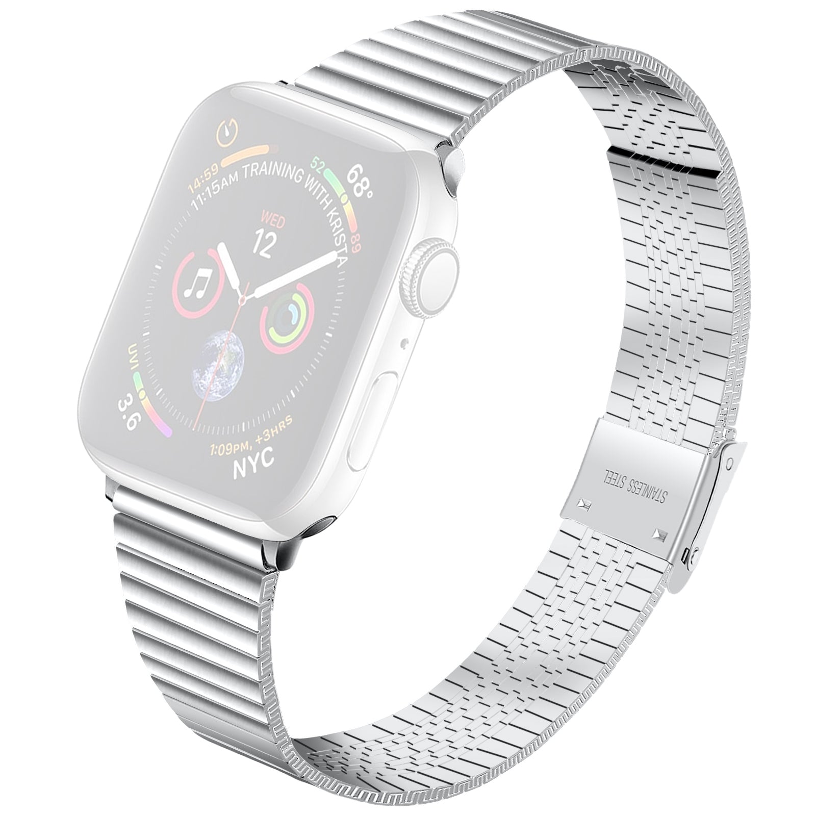 Double Buckle Design Adjustable Metal Watch Band Wrist Strap for Apple Watch Ultra 2 49mm Series 9 45mm SE (2023) 44mm Ultra 49mm Series 8 45mm 7 45mm 6 5 4 SE 44mm SE (2022) 44mm 3 2 1 42mm