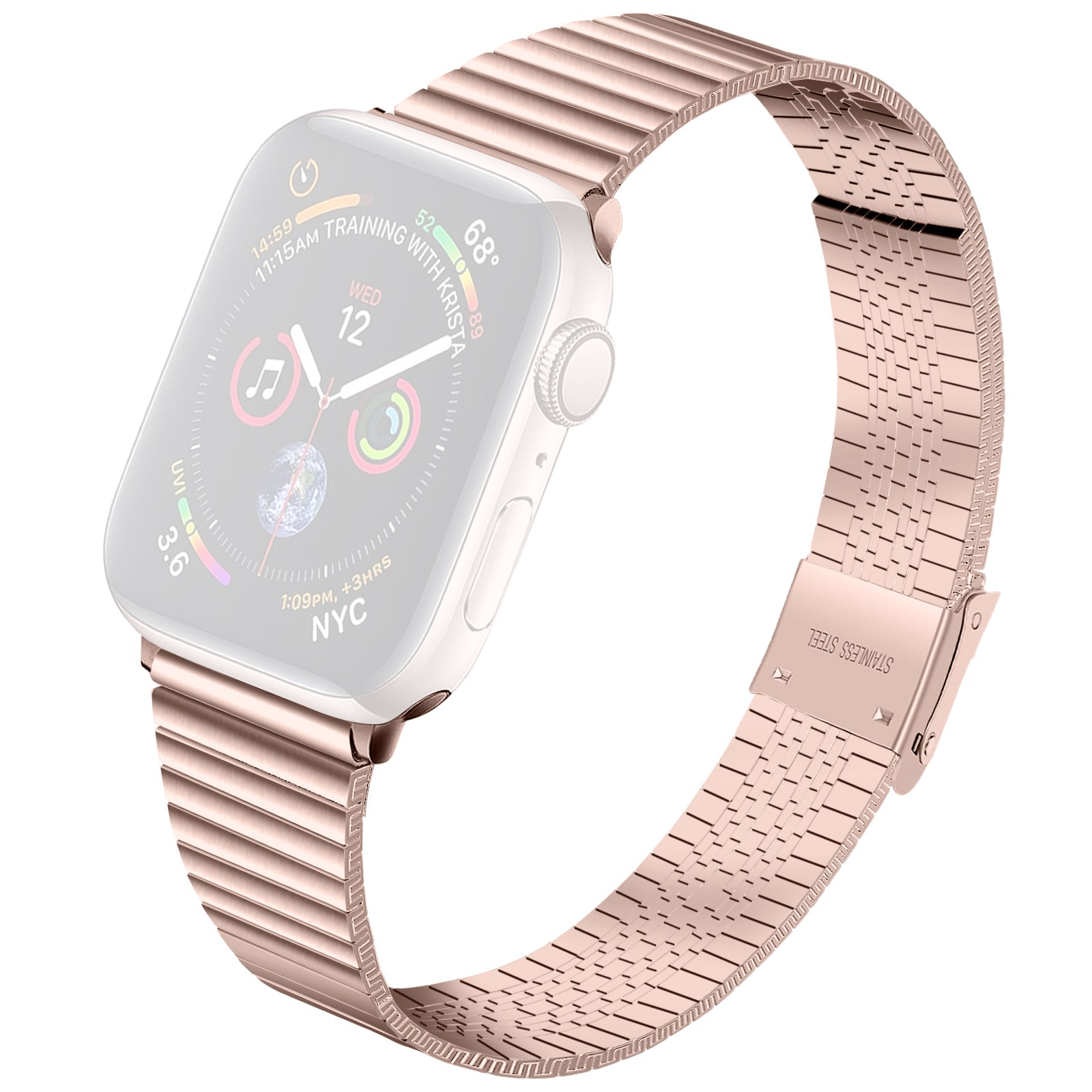 Double Buckle Design Adjustable Metal Watch Band Wrist Strap for Apple Watch Ultra 2 49mm Series 9 45mm SE (2023) 44mm Ultra 49mm Series 8 45mm 7 45mm 6 5 4 SE 44mm SE (2022) 44mm 3 2 1 42mm