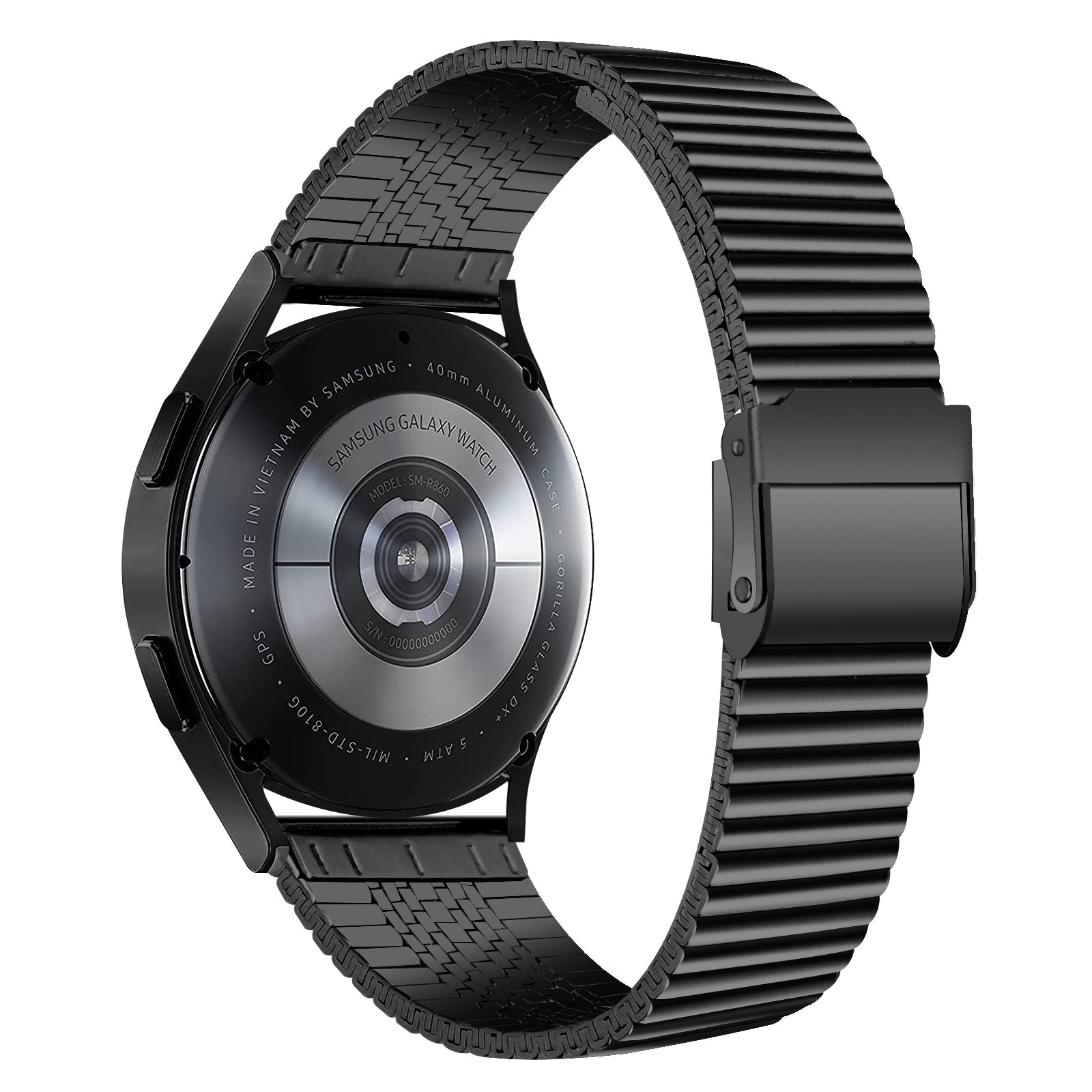 20mm Metal Smart Watch Band Double Buckle Wrist Strap Bracelet for Samsung Galaxy Watch4 40mm 44mm Galaxy Watch Active 2 Galaxy Watch Active Galaxy Watch 42mm