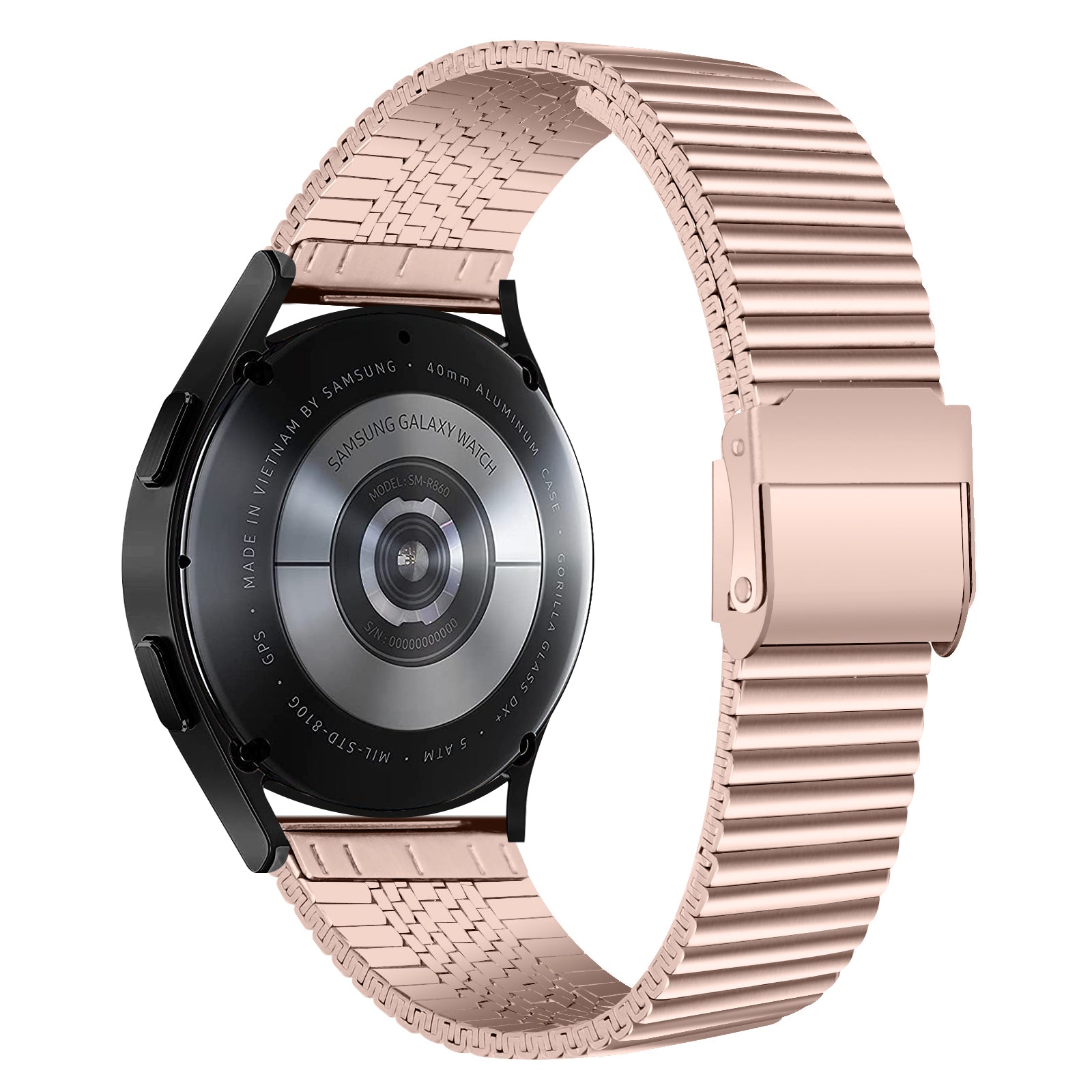 20mm Metal Smart Watch Band Double Buckle Wrist Strap Bracelet for Samsung Galaxy Watch4 40mm 44mm Galaxy Watch Active 2 Galaxy Watch Active Galaxy Watch 42mm