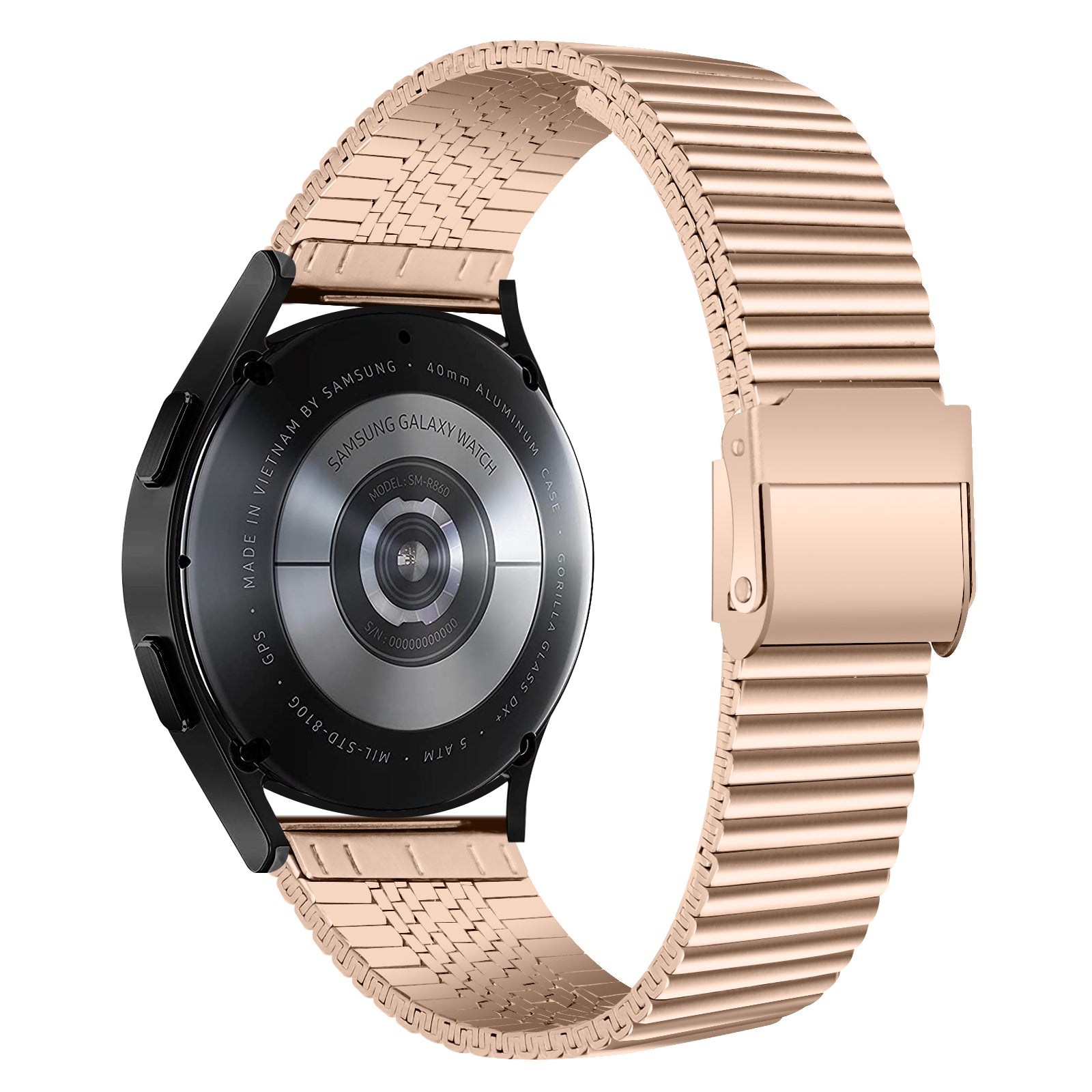 20mm Metal Smart Watch Band Double Buckle Wrist Strap Bracelet for Samsung Galaxy Watch4 40mm 44mm Galaxy Watch Active 2 Galaxy Watch Active Galaxy Watch 42mm