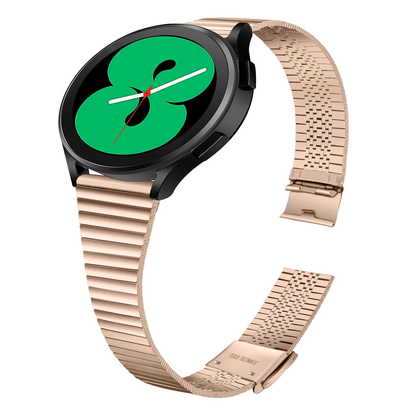 20mm Metal Smart Watch Band Double Buckle Wrist Strap Bracelet for Samsung Galaxy Watch4 40mm 44mm Galaxy Watch Active 2 Galaxy Watch Active Galaxy Watch 42mm