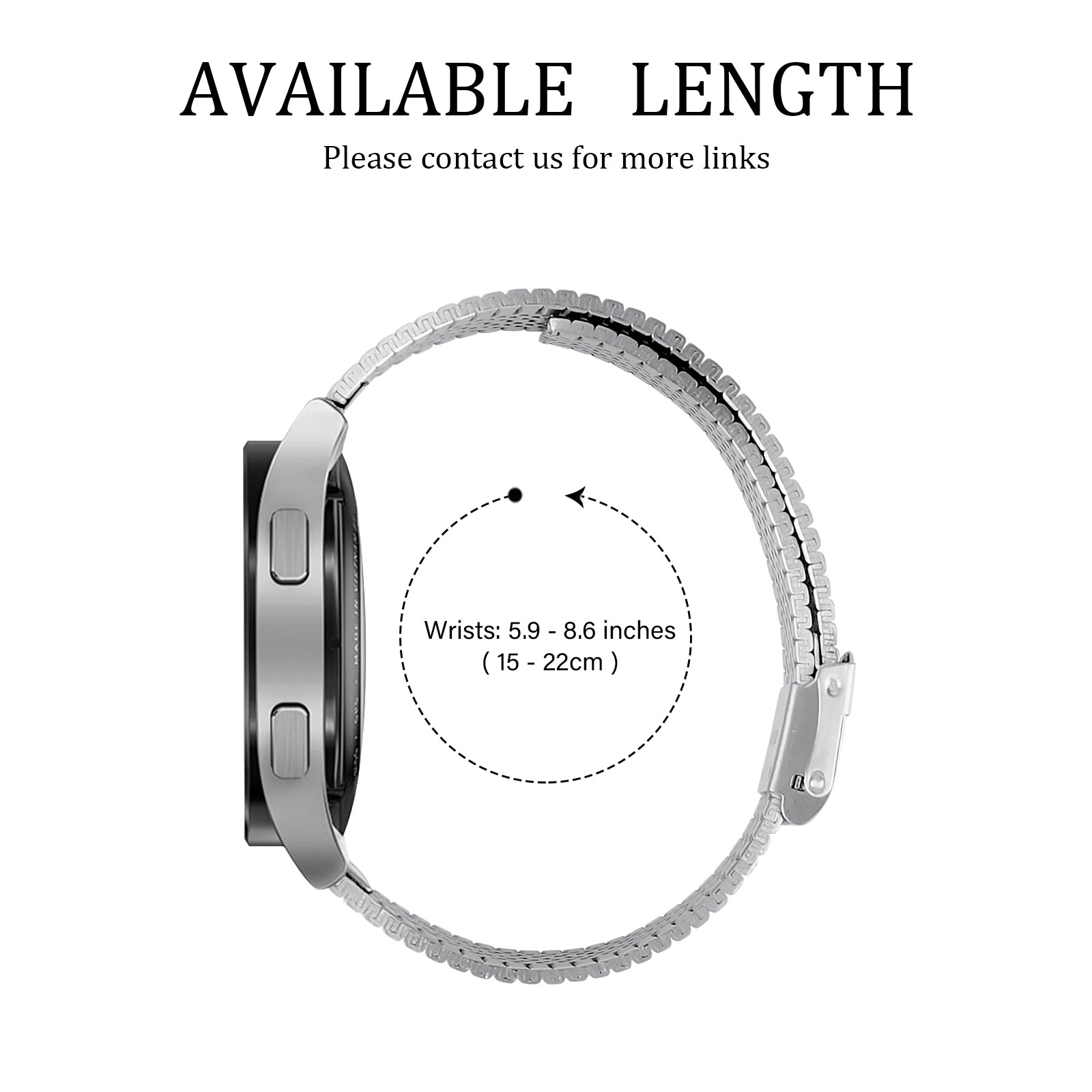 20mm Metal Smart Watch Band Double Buckle Wrist Strap Bracelet for Samsung Galaxy Watch4 40mm 44mm Galaxy Watch Active 2 Galaxy Watch Active Galaxy Watch 42mm