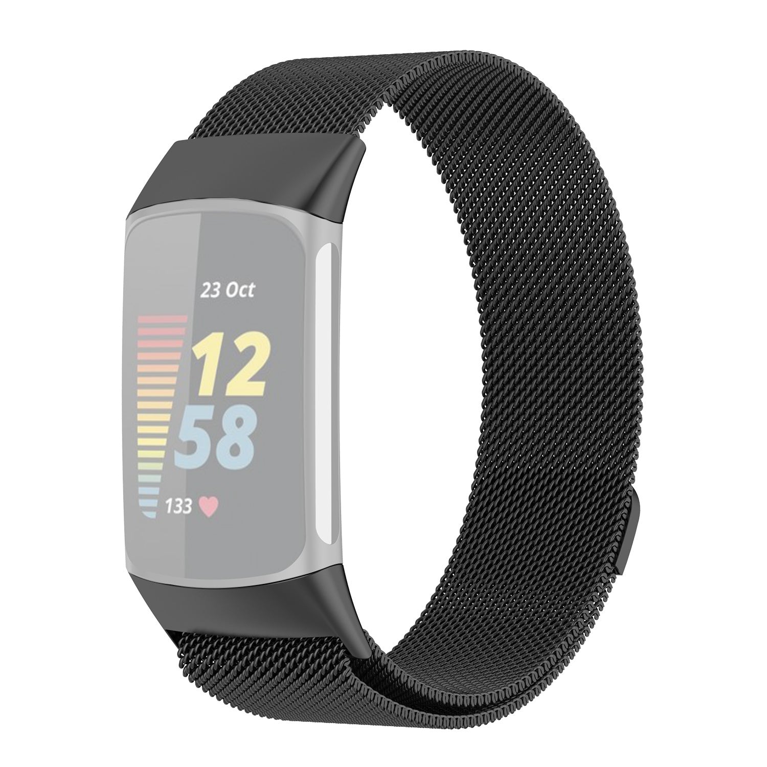 JLT Stylish Milanese Stainless Steel Adjustable Electroplating Watch Band Strap Replacement for Fitbit Charge 6 5