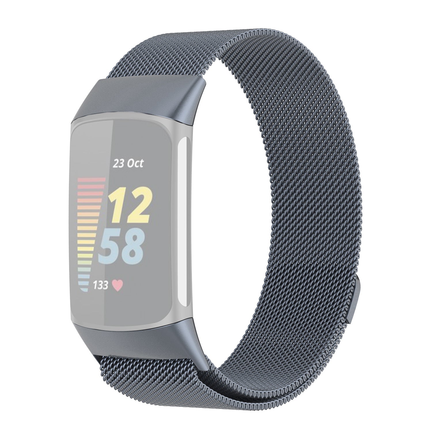JLT Stylish Milanese Stainless Steel Adjustable Electroplating Watch Band Strap Replacement for Fitbit Charge 6 5