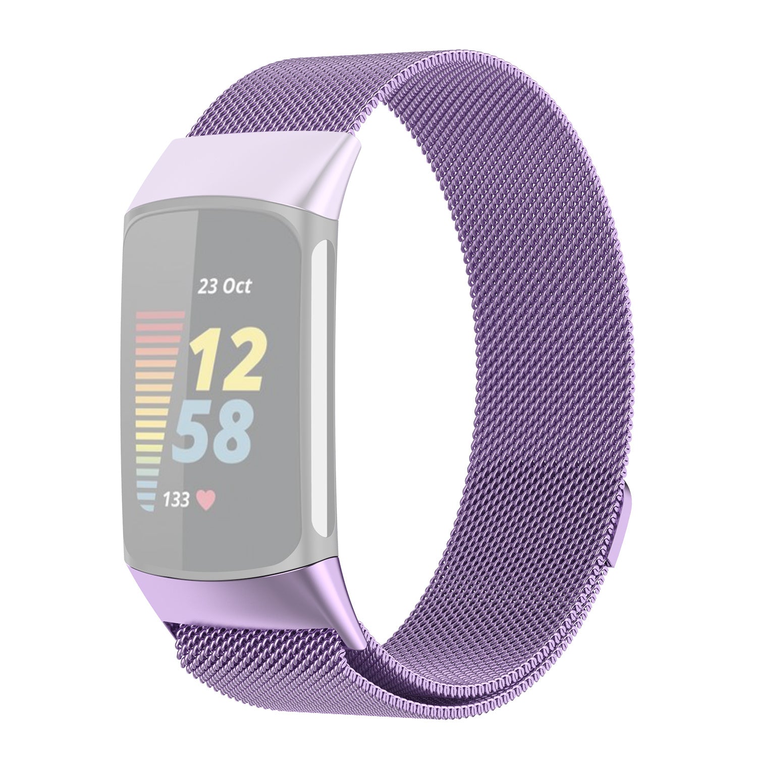 JLT Stylish Milanese Stainless Steel Adjustable Electroplating Watch Band Strap Replacement for Fitbit Charge 6 5