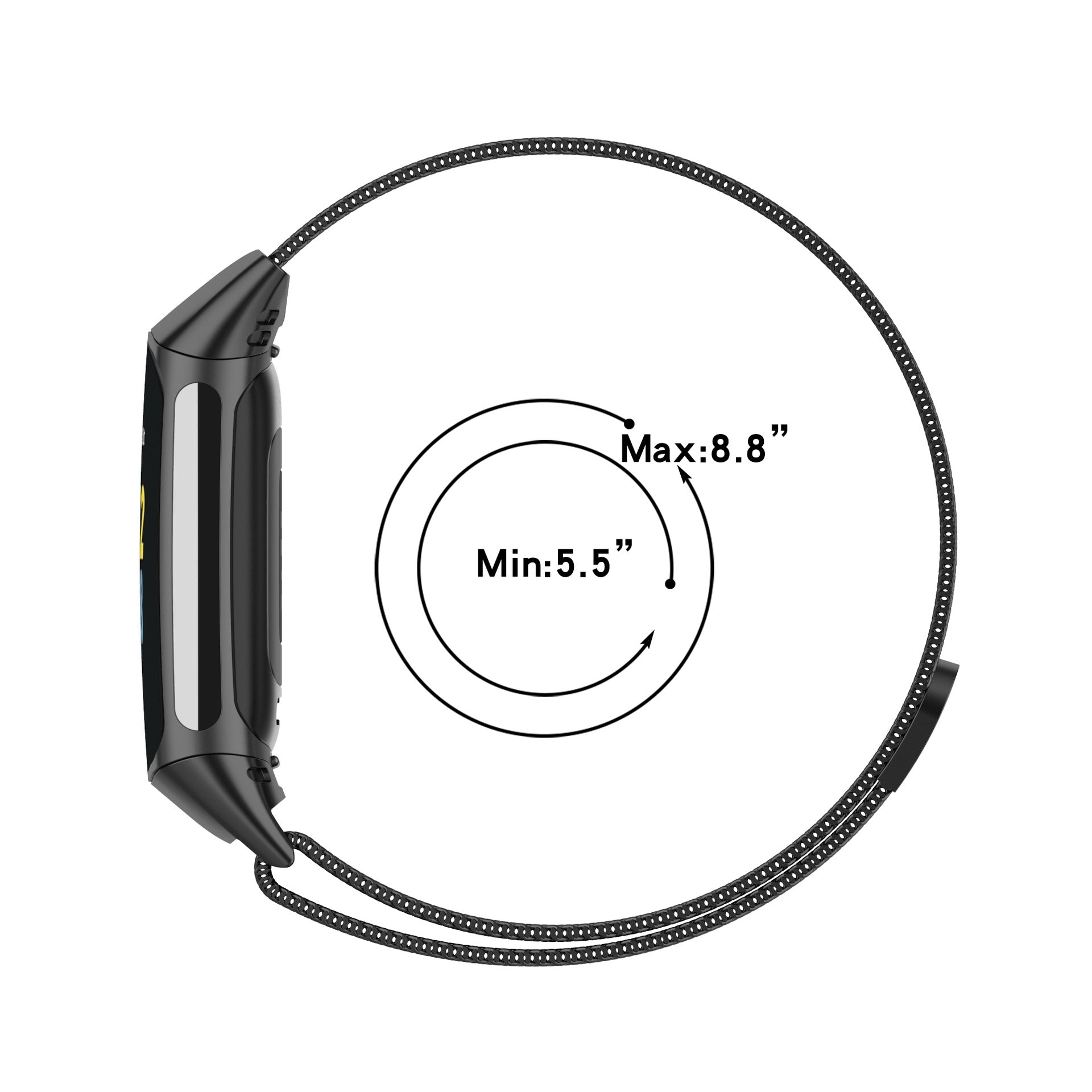 JLT Stylish Milanese Stainless Steel Adjustable Electroplating Watch Band Strap Replacement for Fitbit Charge 6 5