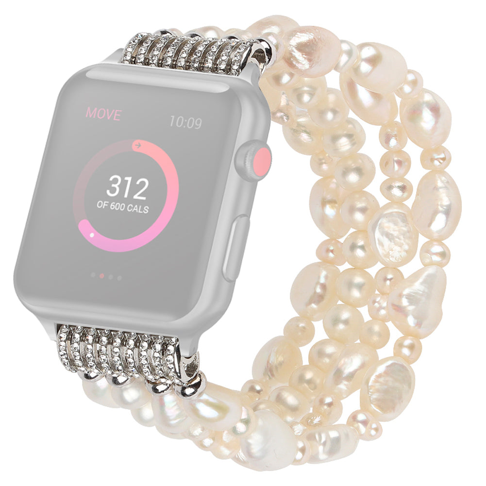 Exquisite Crystal Pearls Bracelet Watch Band for Apple Watch Ultra 2 49mm Series 9 45mm SE (2023) 44mm Ultra 49mm Series 8 45mm 7 45mm SE 44mm SE (2022) 44mm Series 6 5 4 44mm Series 3 2 1 42mm