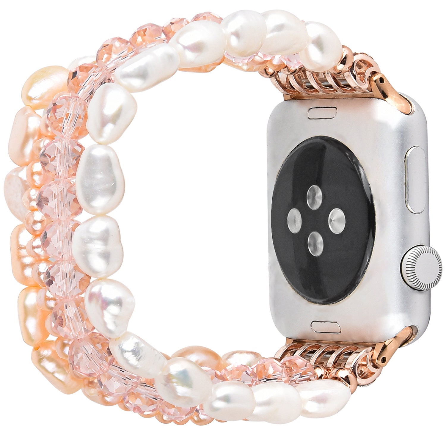 Exquisite Crystal Pearls Bracelet Watch Band for Apple Watch Ultra 2 49mm Series 9 45mm SE (2023) 44mm Ultra 49mm Series 8 45mm 7 45mm SE 44mm SE (2022) 44mm Series 6 5 4 44mm Series 3 2 1 42mm