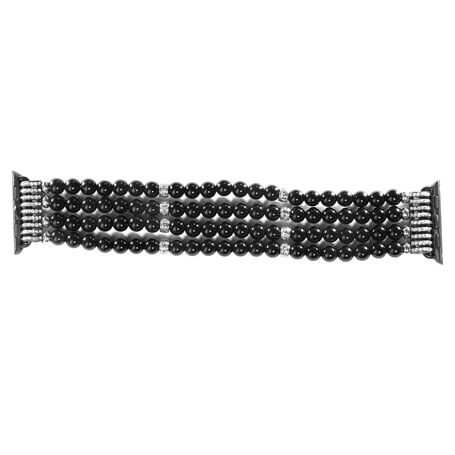 Four Rows Faux Pearls Watch Strap Replacement Wrist Band for Apple Watch Ultra 2 49mm Series 9 45mm SE (2023) 44mm Ultra 49mm Series 8 45mm 7 45mm SE 44mm SE (2022) 44mm Series 6 5 4 44mm Series 3 2 1 42mm