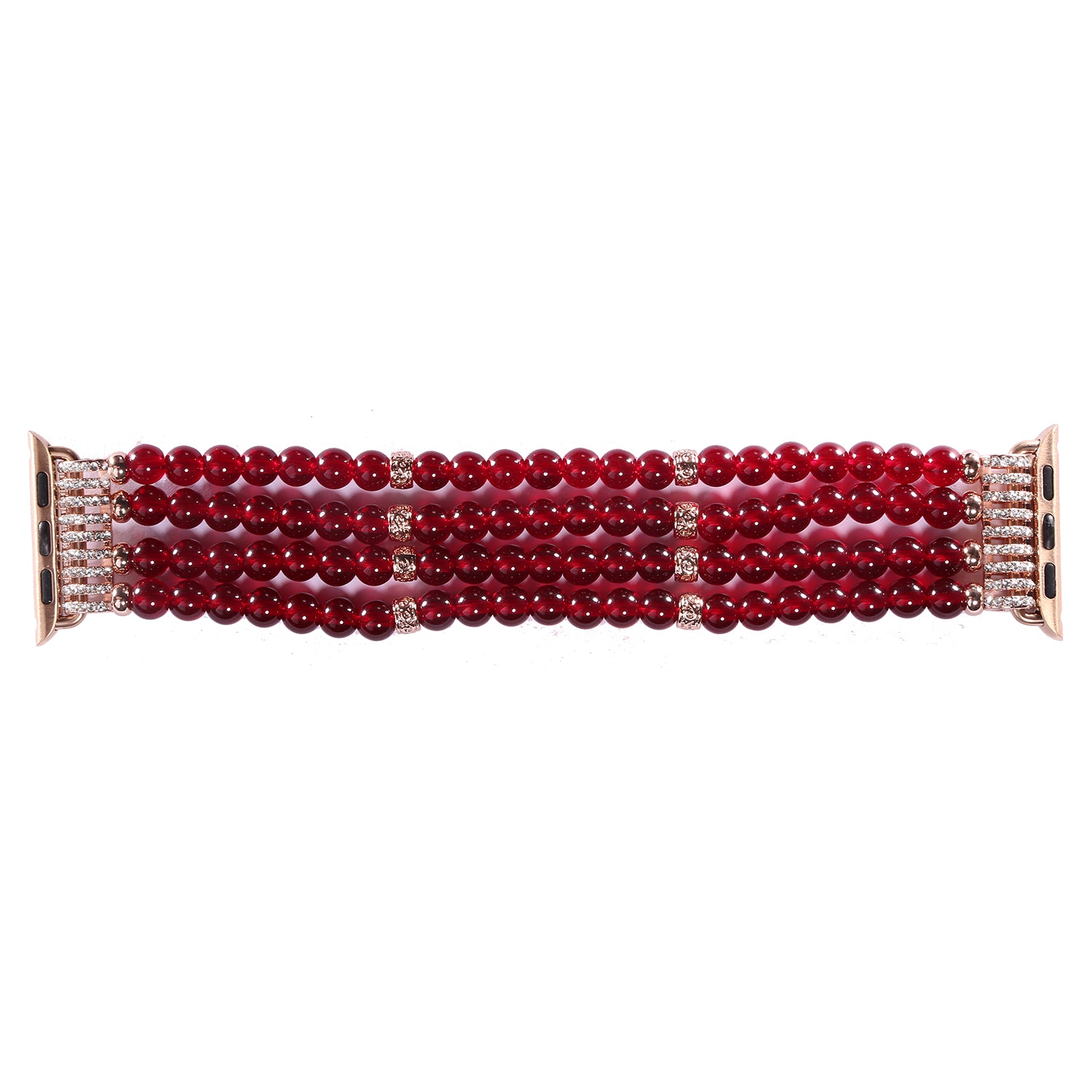 Four Rows Faux Pearls Watch Strap Replacement Wrist Band for Apple Watch Ultra 2 49mm Series 9 45mm SE (2023) 44mm Ultra 49mm Series 8 45mm 7 45mm SE 44mm SE (2022) 44mm Series 6 5 4 44mm Series 3 2 1 42mm