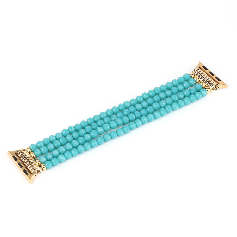 4 Rows Blue Crystal Bracelet Wrist Strap Replacement Watch Band for Apple Watch Ultra 2 49mm Series 9 45mm SE (2023) 44mm Ultra 49mm Series 8 45mm 7 45mm Series 6 5 4 SE 44mm SE (2022) 44mm Series 3 2 1 42mm