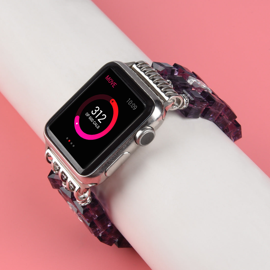 Faux Crystal Blocks Watch Band Wrist Strap for Apple Watch Ultra 2 49mm Series 9 45mm SE (2023) 44mm Ultra 49mm Series 8 45mm 7 45mm SE 44mm SE (2022) 44mm Series 6 5 4 44mm Series 3 2 1 42mm