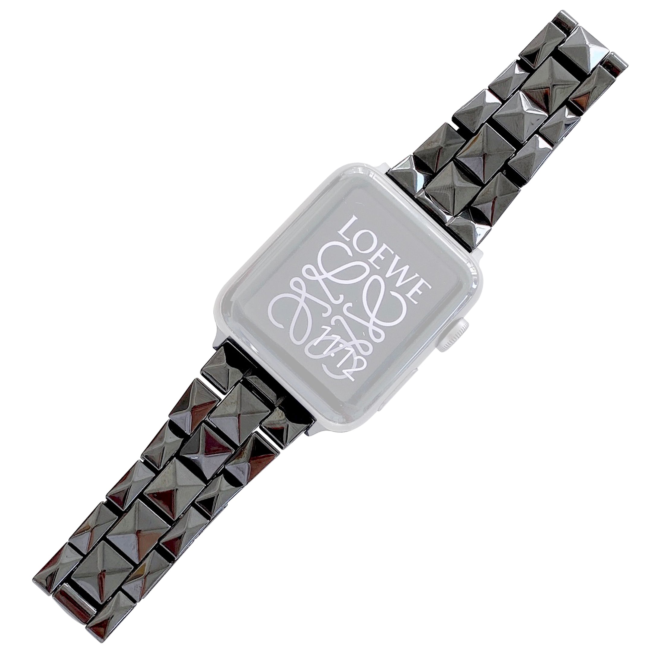 Rhombus Grid Design Ceramic Watch Band Strap for Apple Watch Ultra 2 49mm Series 9 45mm SE (2023) 44mm Ultra 49mm Series 8 45mm 7 45mm SE 44mm SE (2022) 44mm Series 6 5 4 44mm Series 3 2 1 42mm