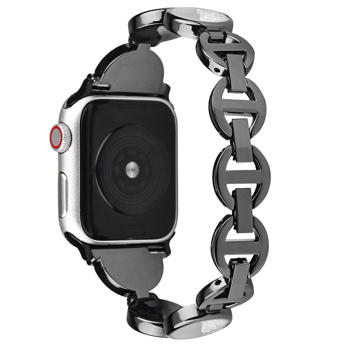 Rhinestones Decor Stainless Steel Watch Band Replacement Wrist Strap for Apple Watch Ultra 2 49mm Series 9 45mm SE (2023) 44mm Ultra 49mm Series 8 45mm 7 45mm Series 6 5 4 SE 44mm SE (2022) 44mm Series 3 2 1 42mm