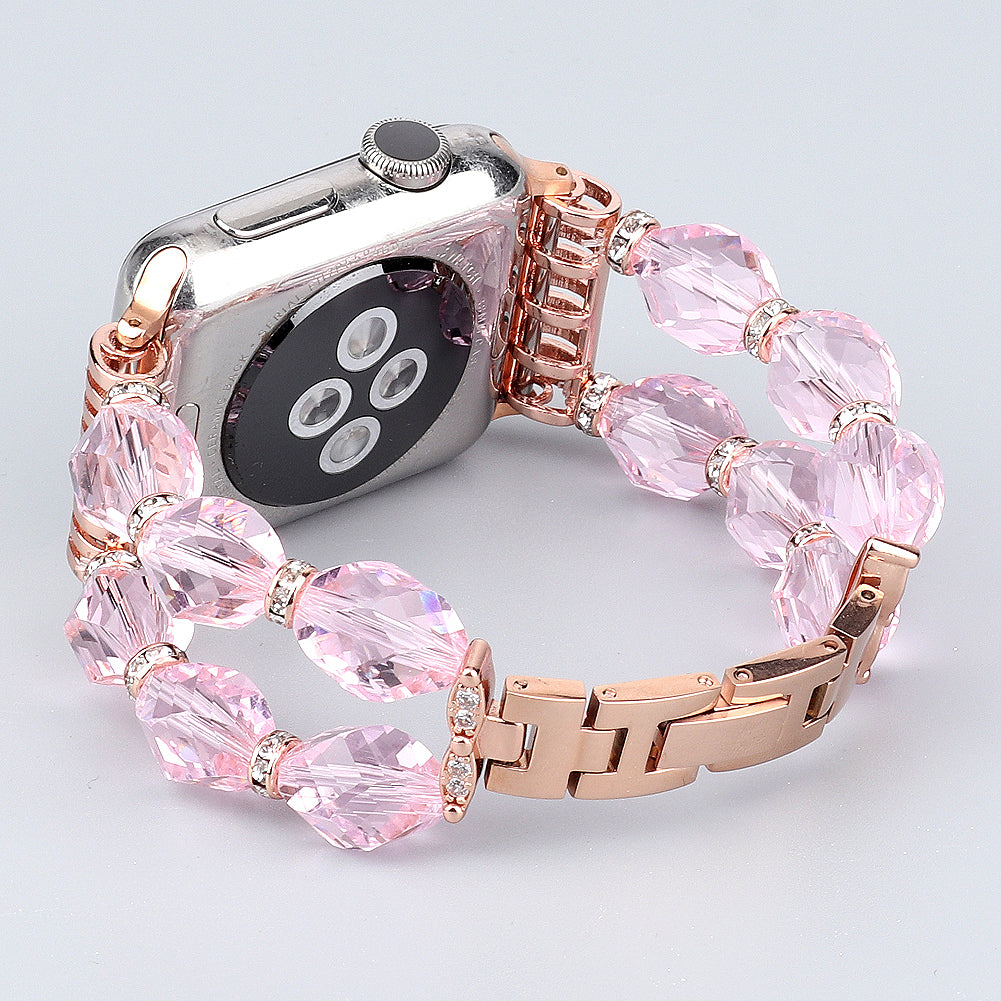 Rhombus Shaped Crystal Metal Wrist Strap Replacement Smart Watch Band for Apple Watch Ultra 2 49mm Series 9 45mm SE (2023) 44mm Ultra 49mm Series 8 45mm 7 45mm 4 5 6 SE 44mm SE (2022) 44mm Series 1 2 3 42mm